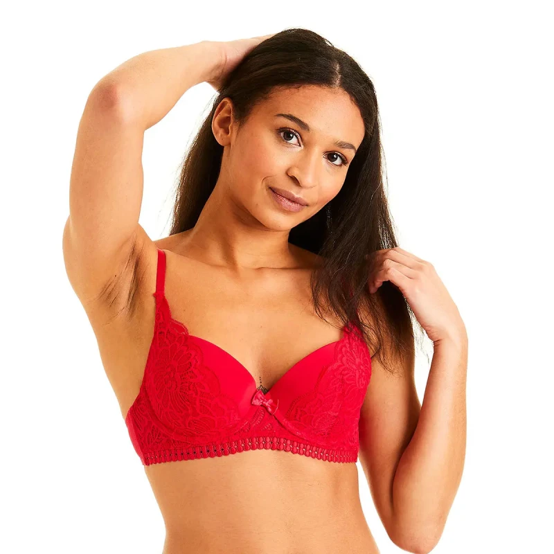 Image of Pomm'Poire Moulded cup bra For Her Pomm'Poire Sabre Rouge Female 85B