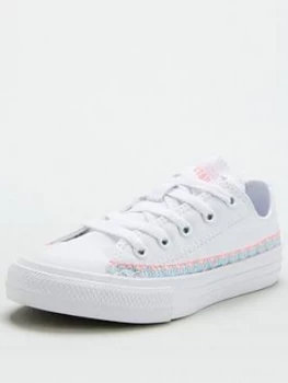 Image of Converse Childrens Chuck Taylor All Star Ox Friendship Braclet Trainers - White, Size 2