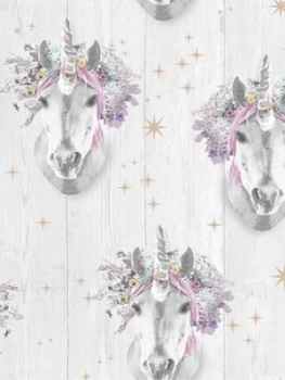 Image of Fresco Unicorn Wallpaper, Multi