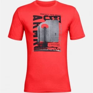 Image of Urban Armor Gear Basketball Photo T Shirt Mens - Red