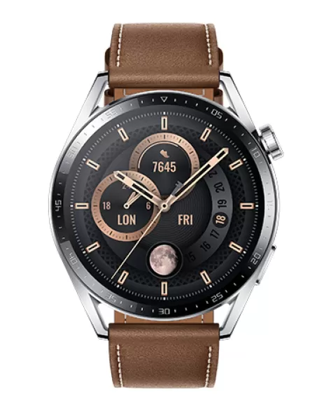 Image of Huawei WATCH GT 3 3.63cm (1.43") AMOLED 46mm Digital Touch Screen Stainless steel GPS (satellite)