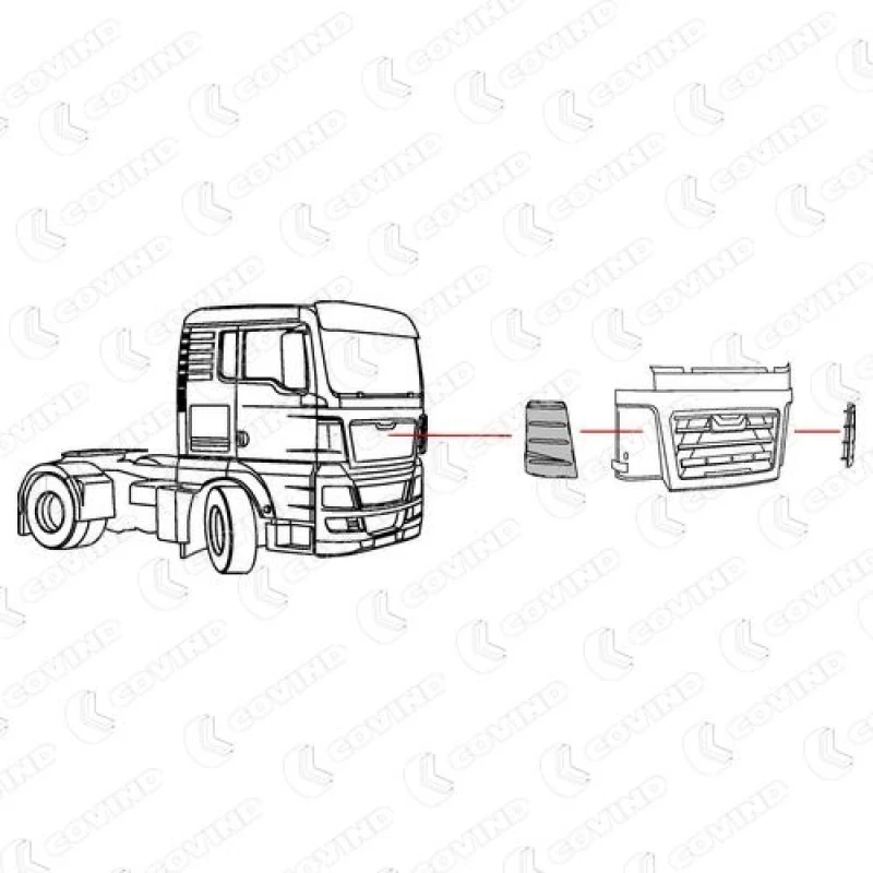 Image of COVIND TGX/160 Air Deflector, driver cab Air Deflector,driver cab (844)