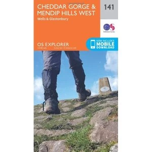 Image of Cheddar Gorge and Mendip Hills West by Ordnance Survey (Sheet map, folded, 2015)