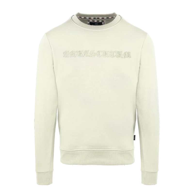 Image of Aquascutum Mens Round Neck Crew Sweatshirt Butter male Small