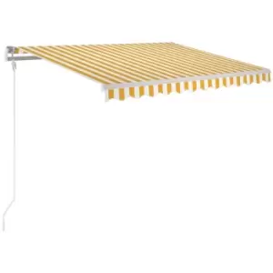 Image of Vidaxl - Manual Retractable Awning 350x250cm Yellow and White Yellow