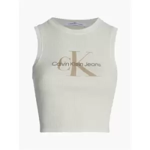 Image of Calvin Klein Jeans Mineral Dye Rib Tank Top - Beige