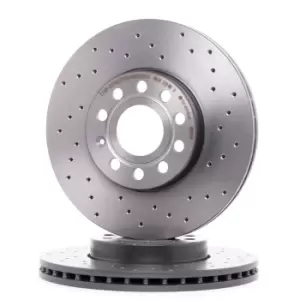 Image of PAIR BREMBO BRAKE XTRA DRILLED DISCS 09.9145.1X