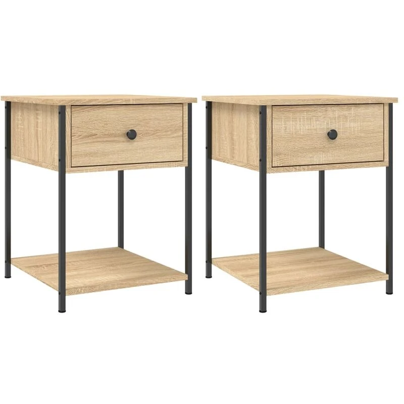 Image of VIDAXL Bedside Tables 2 pcs Sonoma Oak 44x45x58cm Engineered Wood Vidaxl 8720845938055
