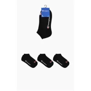 Image of Champion 3 Pack of Trainer Socks Mens - Black