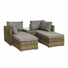 Image of Royalcraft Wentworth Rattan 4 Piece Corner Lounging Set Synthetic Rattan