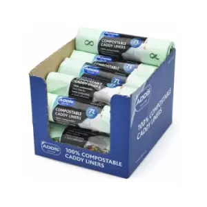 Image of Addis 100% Biodegradable Compost Food Caddy Liners, Green, Pack of 20