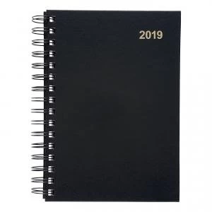 Image of Office A5 2019 Diary Day to Page Wirobound Vinyl Coated Board