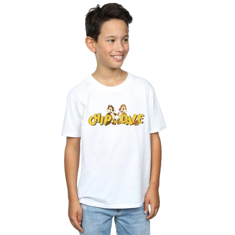 Image of Disney Chip And Dale Character Logo T-Shirt White male