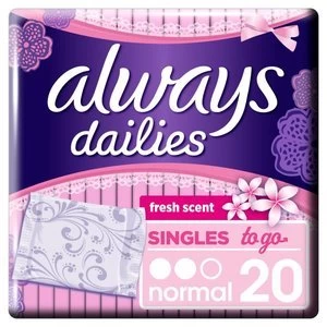 Image of Always Dailies Liners To Go Scented X20