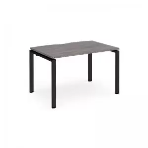 Image of Adapt single desk 1200mm x 800mm - Black frame and grey oak top