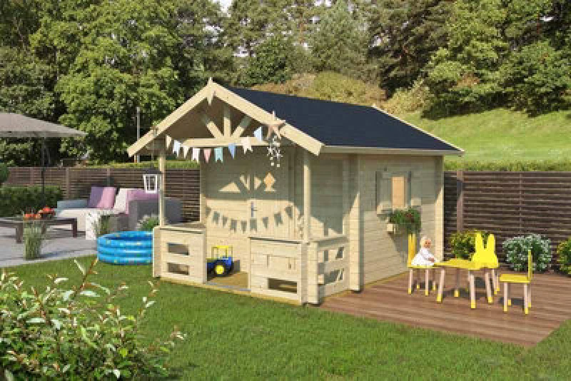 Image of Lasita Maja Lekstuga Lido-Log Cabin, Wooden Garden Room, Timber Summerhouse, Home Office - L270 X W330 X H210.9 Cm