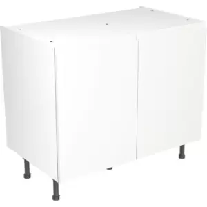 Image of Kitchen Kit Flatpack J-Pull Kitchen Cabinet Base Unit Super Gloss 1000mm in White MFC