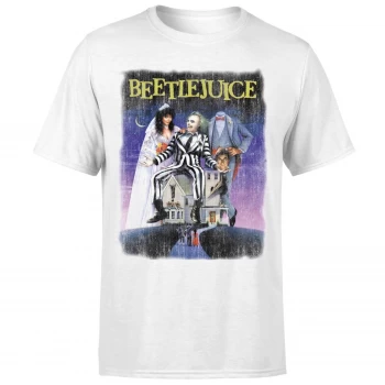 Image of Beetlejuice Distressed Poster T-Shirt - White - XS