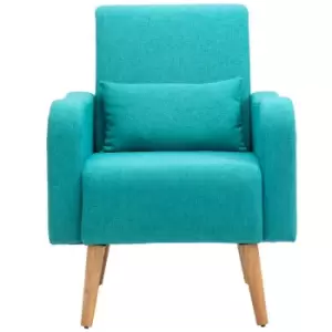 Image of HOMCOM Nordic Leisure Lounge Sofa Accent Chair With Pillow For Bedroom - Teal