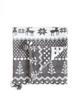 Image of Cascade Home Christmas Pom-Pom Throw