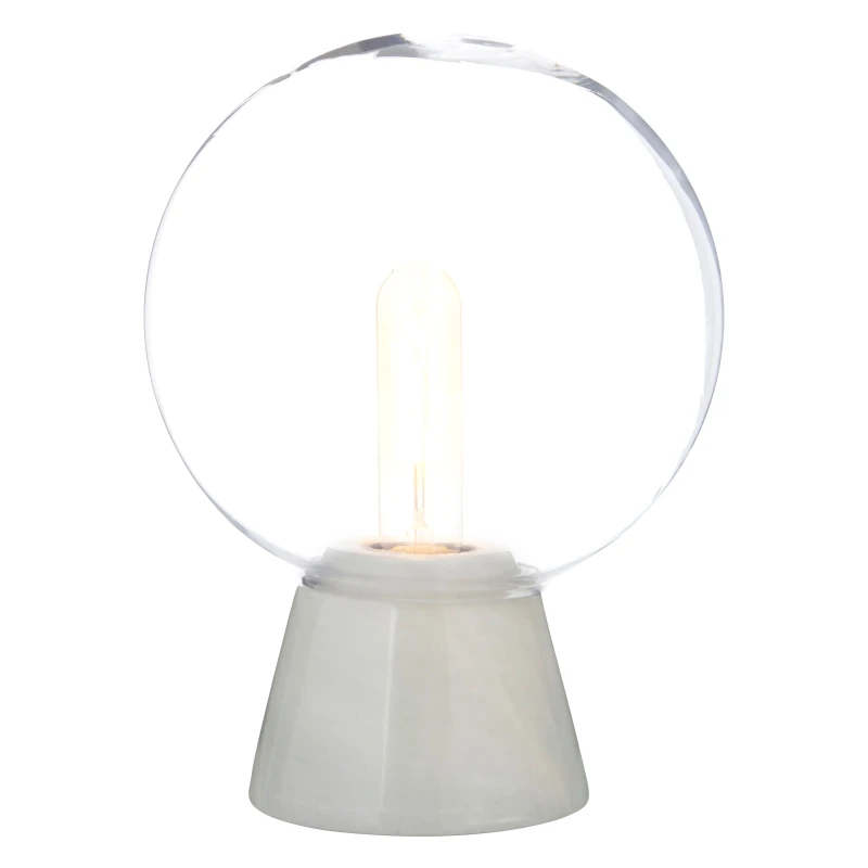 Image of Premier Housewares Interiors by Premier Lamonte Marble Base Globe Lamp White