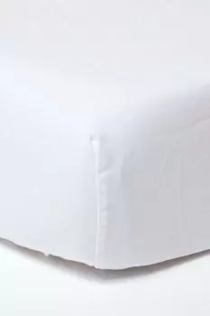 Image of Luxury Soft Plain Linen Fitted Sheet 12" Deep