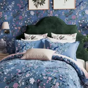 Image of Sanderson Chinoiserie Hall Single Duvet Cover Set, Blueberry