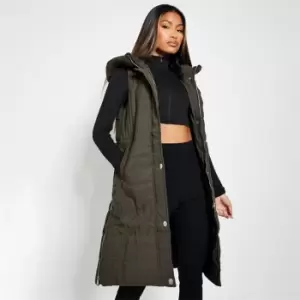 Image of I Saw It First Hooded Padded Gilet - Green