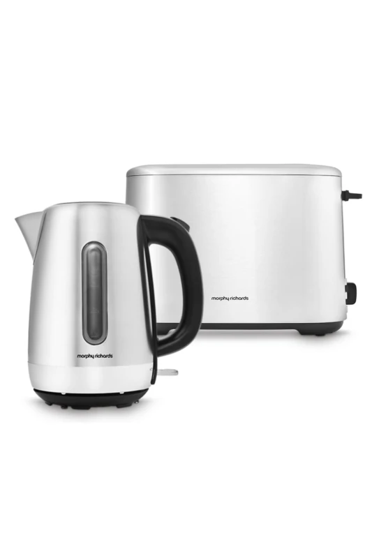 Image of Morphy Richards Equip Kettle & Toaster Set in Silver Silver Unisex