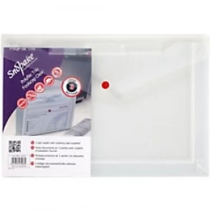 Image of Snopake Document Wallets 14966 Foolscap Transparent Polypropylene 36 x 24cm Pack of 5