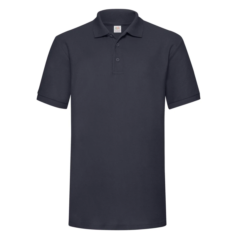 Image of Fruit Of The Loom Fruit of the Loom Men Polycotton Pique Heavy Polo Shirt in Mid Navy Size: Small Mid Navy S Male 5063470306039