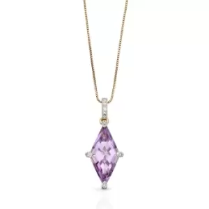 Image of JG Signature 9ct Gold Amethyst & Diamond Kite Necklace