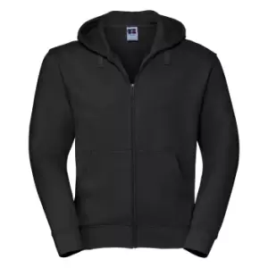 Image of Russell Mens Authentic Full Zip Hooded Sweatshirt / Hoodie (L) (Black)