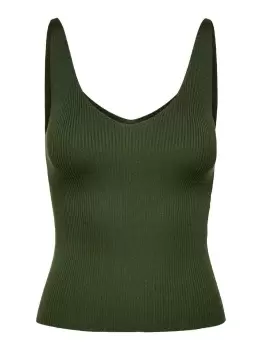 Image of ONLY V-neck Sleeveless Top Women Green
