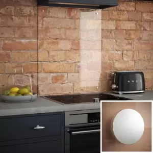 Image of Splashback Glass with Satin Chrome Caps 600 x 750mm in Clear