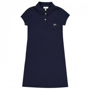Image of Lacoste Junior Girls Polo Shirt Dress - Navy 166