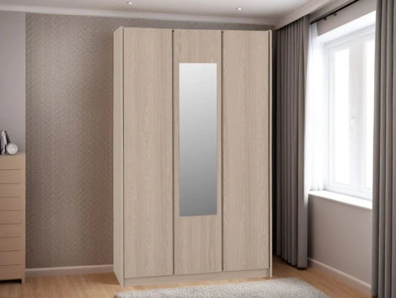 Image of Seconique Paris Smoked Ash 3 Door Mirrored Wardrobe