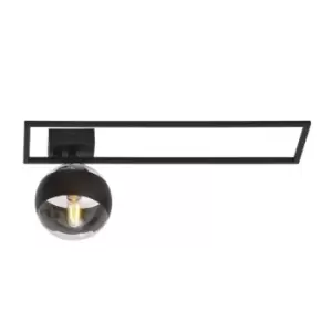 Image of Emibig Imago Black Left Side Globe Ceiling Light with Clear,Black Glass Shades, 1x E14
