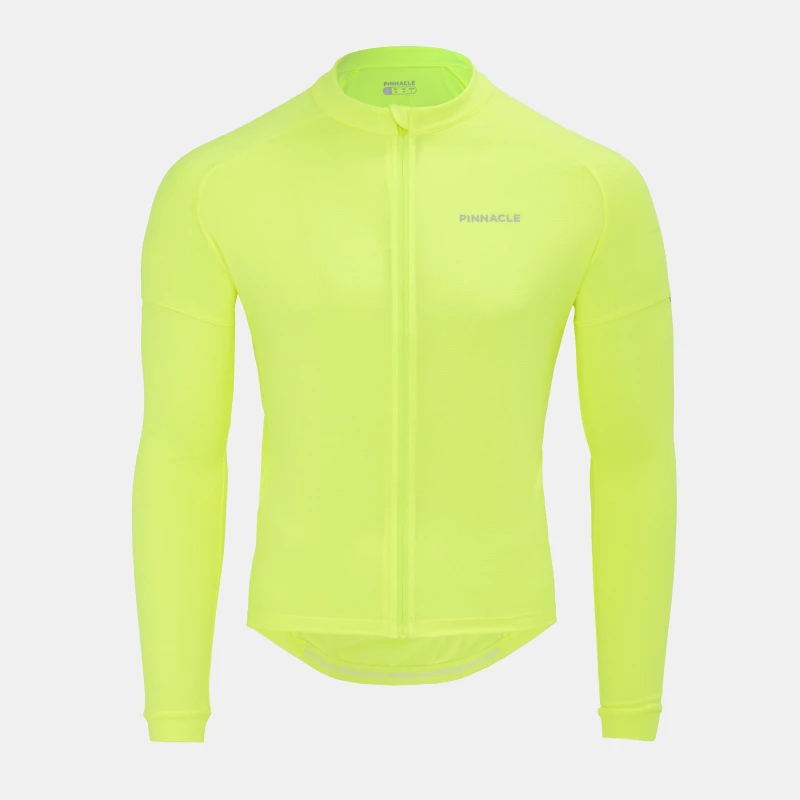 Image of Pinnacle Long Sleeve Cycling Jersey Mens Yellow male S