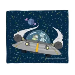 Image of Rick and Morty Flying Space Adventure Fleece Blanket - M
