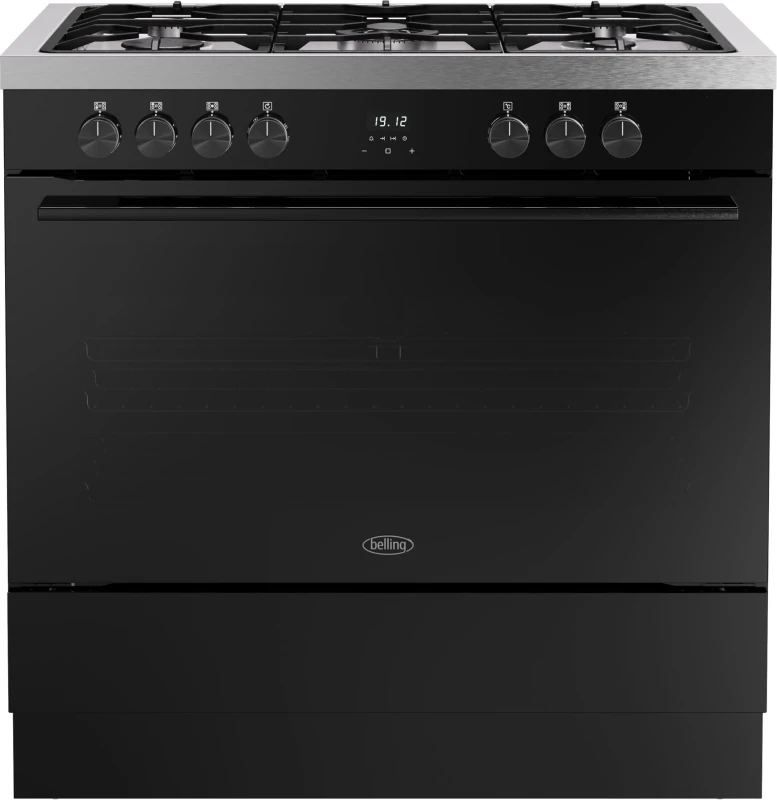 Image of Belling Vision Single Cavity 90cm Dual Fuel Range Cooker - Black 444412039 Black