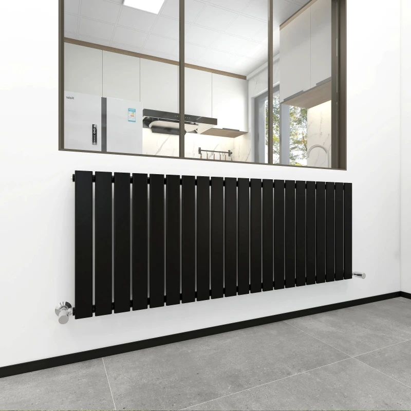 Image of MCC DIRECT Mcc Direct - 600 x 1428mm Single Designer Flat Panel Central Heating Radiator matt Black HS1723