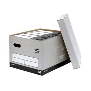 Image of 5 Star Self Assembly Storage Box Grey Pack of 10