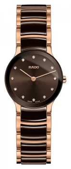 Image of RADO Centrix Diamonds White Ceramic And Rose Gold R30190702 Watch