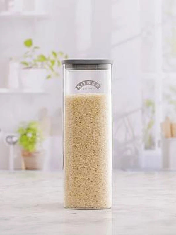 Image of Kilner Set of 2 Fresh Storage 2L Square Jars Transparent ONE SIZE