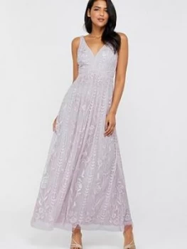 Image of Monsoon Lavinia Embroidered Maxi Dress - Purple