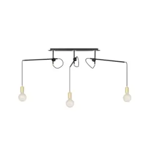 Image of Artemis Black Pendant Ceiling Light 3x E27