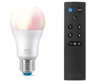 Image of WIZ CONNECTED A60 Full Colour Smart Light Bulb with Remote Control - E27