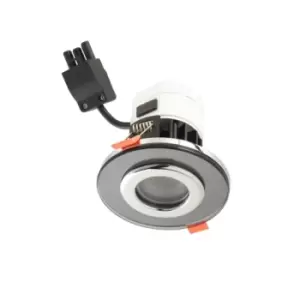 Image of Sensio TrioTone Circa IP65 Fire Rated Downlight Black Glass 650 - 700 lumen warm white to cool white - 488397