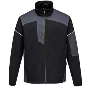 Image of Portwest Mens PW3 Flex Shell Jacket (M) (Black/Zoom Grey)
